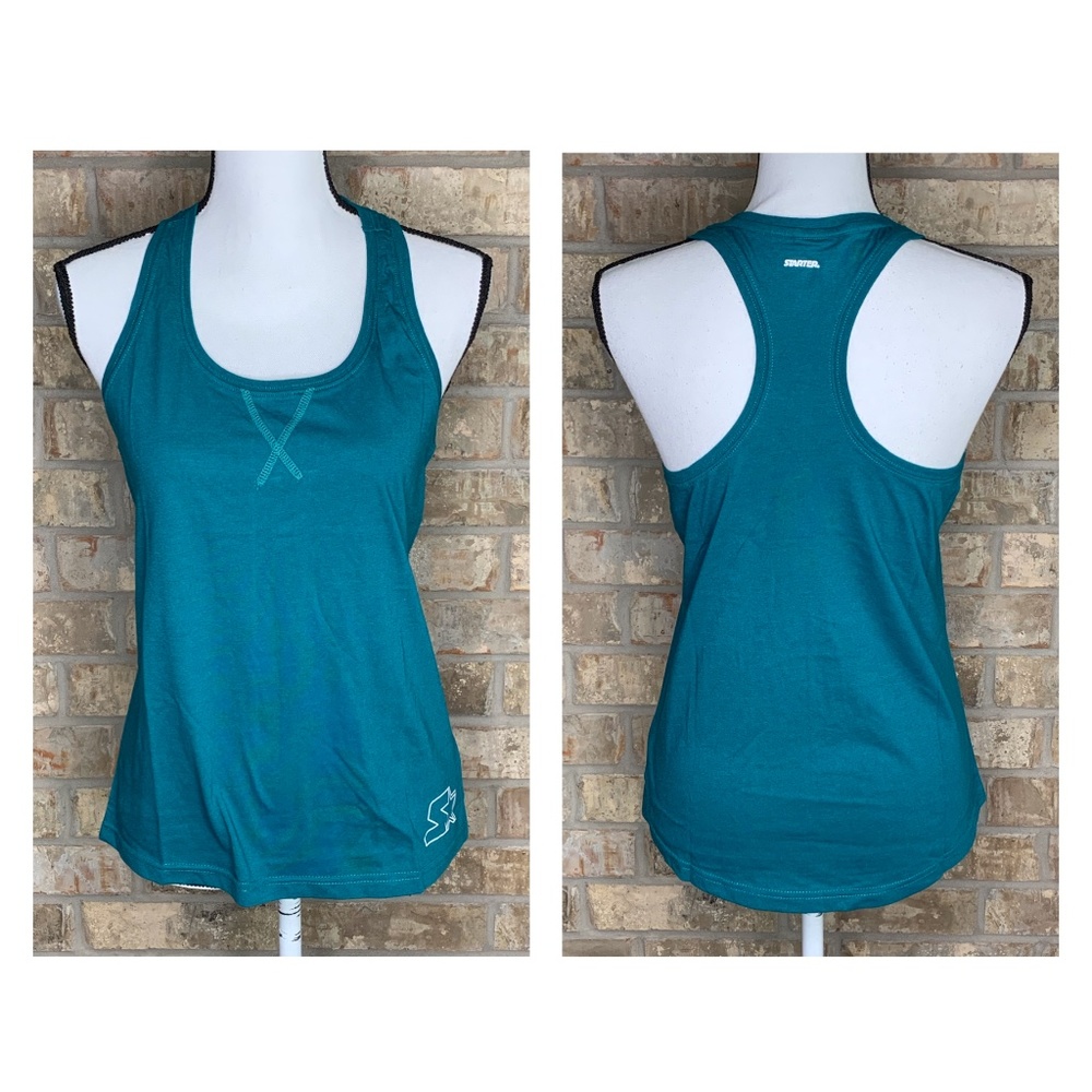 Starter Cotton Racerback Tank Top Scuba Green -J38